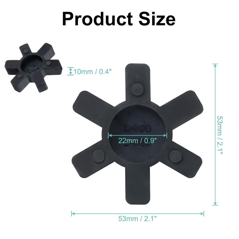 uxcell 4pcs L090/L095 Jaw Coupling Insert, Flexible Solid Type NBR Rubber Jaw Coupling Center Inserts for L Jaw Coupling L-Jaw Coupler Set, Black - Image 2